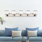 WINSHEN 5-Lights Brushed Nickel Bathroom Wall Light with Clear Glass Shade, E26 Bulb Base Vanity Lighting Fixtures Over Mirror for Kitchen Cabinet Bedroom