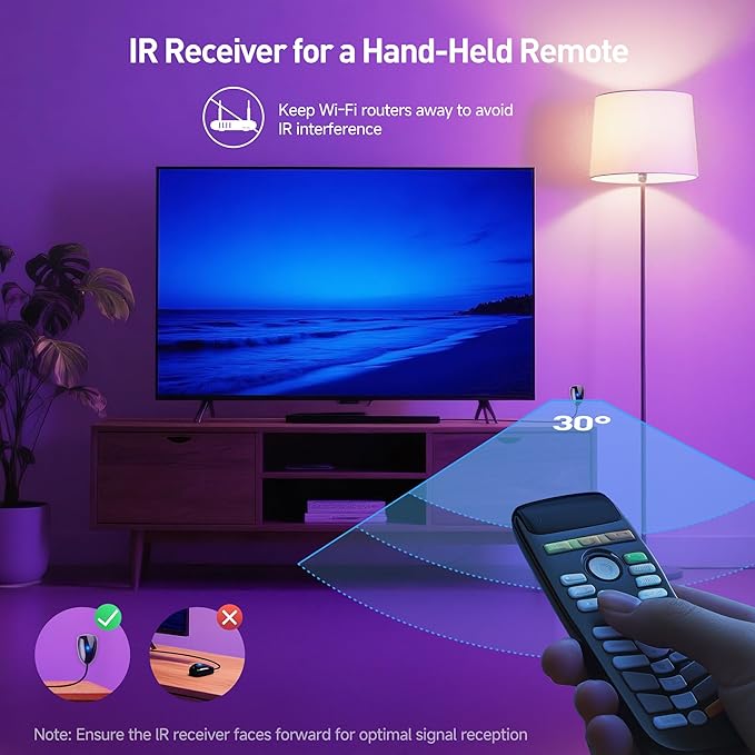 Cable Matters Infrared Remote Extender Cable - 6ft, IR Repeater Kit Cable, IR Extender, USB Infrared Remote Blaster Cord Up to 15ft Signal Range, NOT Compatible with RF Signals