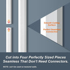 62.8in TV Cable Hider - Cord Hider Cable Management Wall, Cable Raceway Grey Wire Hider, Paintable Cable Concealer for Wall Mounted TV, Wall Wire Covers for Cords, 4* L15.7in *W1.2in *H0.59in