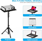 DECOSIS Projector Stand Tripod Adjustable, Laptop Height from 23.5 to 63.5 inches with Gooseneck Phone Holder, Floor for Office, Home, Stage, Studio, DJ Racks Holder Mount, 23.5inch-63.5inch