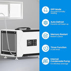 CADPXS Crawl Space Dehumidifier with Pump and Drain Hose, 80 Pint Crawlspace Dehumidifier for Commercial, Basement, Water Damage Use, Auto Defrost, Memory Start, cETL Certified, Up to 1000 Sq Ft