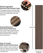 ARMURO Wood Panels for Wall - 2 PCS Wood Slat Wall Panel, Natural Walnut Veneer Acoustic Wall Panels - 12.6" W x 94.5" L