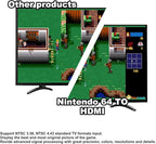 Azduou Gamecube /N64 HDMI Adapter Supports 4:3 and 16:9 Aspect Ratio Switching Converts N64 Game Console Video Signal to HDMI Signal Easily Connect The Game Console to HDTV（for N64/SNES/NGC-3 in 1）