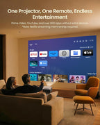 4K Projector with WiFi and Bluetooth, Home Theater 1500 ANSI Lumen Movie Projector,30W Dolby Audio, Licensed Apps Smart Projector,Auto Focus/Keystone,MEMC,360° Adjustable Swivel Stand