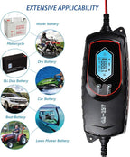 GOOSUO Car Trickle Battery Charger, Battery Maintainer Automatic, 6V 12V Fully Automatic Smart Battery Charger, Trickle Charger Multipurpose Set for Trucks, Motorcycles, Lawn Mower, Scooter
