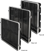 Sound Town Lightweight and Compact 10U ATA ABS Rack Case, with Slant Mixer Top, Casters, 24.5" Depth, 12U Top and 10U Side Spaces (STMR-A12X10UW)