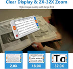 Digital Magnifier 5 Inch,Electronic Auto Focus Reading Aid Simplified Buttons Digital Video Magnifier for The Visually Impaired, Low Vision, Color Blindness, Amblyopia,26 Color Modes