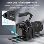 SMALLRIG Camera Base Plate Kit with 15mm LWS Rod Rail Clamp, 15mm Lens Support for Sony A6500 A6600 A6300, for Canon R5 R6, for Sony A7SIII / A7III, Both for Cameras & Cages - 4959