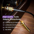 Mizi (4 Pack 6.35mm (1/4 inch) Male to 3.5mm (1/8 inch) Female Gold Plated Stereo Audio Jack Adapter for Aux Cable, Guitar Amplifier, Headphone - Golden