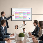 Smart Digital Calendar: 21.5-Inch Electronic Wall Calendars & Chore Chart, Full HD Interactive Touchscreen Display for Family Schedules Planner,Seamless Scheduling/Organizing-Wall/Desk Mountable-Black