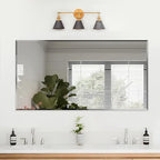 60x36 Inch Bathroom Mirror Frameless Beveled Edge Rectangle Wall Mirror Explosion Proof and Shatterproof Bathroom Vanity Mirror Wall Mounted Hang Firmly (Horizontal or Vertical)