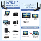 Wireless HDMI Transmitter and Receiver,50M/165FT,LED Display Screen,Plug and Play,Smart Thermal Control,2.4+5GHz,Up to 8 RXs,Wirelessly Video Stream from Laptop,TV Box,Camera to Projectors/Monitor/TVs