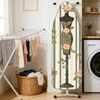 Nuxovilar Ironing Board Cover Needle Cotton 15x54 Inches | Ironing Board Cover and Pad Leopard Floral Dress Form Needle Cotton for Bedroom, Dressing Area, Laundry Room