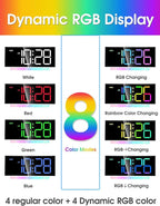 Cadmos Modern Curved Cute Digital Alarm Clock,Colorful Led Display,Adjustable Volume,Weekday/Weekend Mode,Simple Clock for Bedrooms Bedside,Ok to Wake Up for Girls,Kids,Teens (Pink+Dynamic)