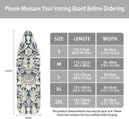 ZCFYGDX William Morris Art Floral Ironing Board Cover Decor, Resist Scorching & Staining, Easy Install Resistant Elastic Edges,3 Nylon Buckle Fasteners Straps,Relaxing Breathable Ironing Experience L