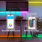 DAYBETTER 150ft Led Light Strips (2 Rolls of 75ft) with 24V Power Supply，Music Sync RGB Color Changing Lights for Bedroom, Desk, Home Kitchen Party Decoration with App & Remote Control