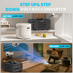 3000W Voltage Converter Transformer(110V to 220V or 220V to 110V) Step Up/Down Converter 110/120 Volt - 220/240 Volt w/US Power Cord,Circuit Breaker Protection, LCD Screen Display
