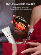 NouvelleSkin Facial Toning Device Facial, Microcurrent Facial Device with Face Mask Brush, Face Lift Device at-Home Use, Medical Grade Red Light Therapy for Wrinkle with 4 Modes & 5 Intensity Levels