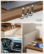 Viaky Magnetic Cord Holder 3 Pack Charger Holders for Cords Metal Cable Management Adhesive Cable Clips Office Desk Accessories Wire Holder Organizer Neatly for Nightstand Office Car Desk