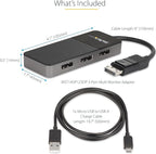 StarTech.com 3-Port DisplayPort 1.4 Splitter, DisplayPort to 3x DP Multi-Monitor Adapter, Triple 4K Computer MST Hub, USB Bus-Powered, Windows Only (MST14DP123DP)