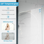 Shower Glass Panel, 32" W x 78.75" H Fixed Shower Screen Panel with 3/8"(10mm) SGCC Clear Tempered Glass, Frameless Walk in Shower Door for Bathroom (Chrome, 32" W x 78.75" H)