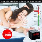 Sonnet Alarm Clock Charging Station, Bluetooth Speaker, AM FM Radio, Dual USB Charging Ports, Dual AC Outlets, Very Loud Alarm Clock for Heavy Sleepers and The Hearing Impaired for Desk, Bedroom