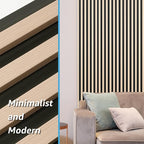 Art3d 8-Pack WPC Wood Slat Wall Panel for Interior Décor, 3D Wood Fluted Acoustic Paneling for Living Room Bedroom Home & Office Accent Wall Decor - 96 x 6 Inch Oak