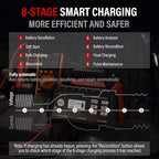 TowerTop 2/10/25 Amp 12V Smart Car Battery Charger, Fully Automatic Battery Maintainer with Engine Start, Auto Desulfator, Battery Repair, Winter Mode, for AGM, STD, Gel, Deep Cycle Batteries