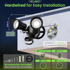 ALUSSO Motion Sensor Outdoor Lights, 30W 3500LM Flood Lights Outdoor, 3 Modes (Dusk to Dawn/Auto/On Time), 3CCT 3000K/4000K/6500K Waterproof Hardwired Security Light ETL Listed for Porch Garage, 1PC