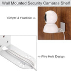 Sumnacon 3PCS Wall Mount Camera Shelf- Metal Small Wall Shelf with Adhesive,Universal Small Floating Shelf for Security Cameras, Speakers,White