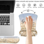 Keyboard Wrist Rest and Mouse Pad Wrist Support Set with Cute Coasters, Non-Slip PU Base Ergonomic Gaming Mousepad for Home Office Working Studying Easy Typing & Pain Relief, Bible Verses Psalm 46:5