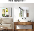 CILIBER Frameless Mirror, 24x24 inch Square Bathroom Mirrors for Wall, Upgraded Shatterproof Vanity Mirror Over Sink with Polished Edge for Bathroom,Bedroom,Living Room and Entryway