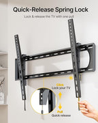monTEK Heavy Duty Tilting TV Wall Mount for 60–120” Large TVs up to 300 lbs, 4X Safety Tested, 10° Tilt for Glare-Free Viewing, Low Profile Slim Bracket, Max VESA 900x600, Fits 16”/18”/24” Studs