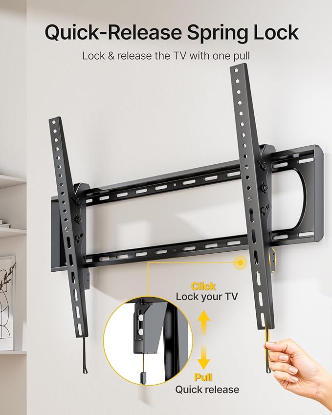 monTEK Heavy Duty Tilting TV Wall Mount for 60–120” Large TVs up to 300 lbs, 4X Safety Tested, 10° Tilt for Glare-Free Viewing, Low Profile Slim Bracket, Max VESA 900x600, Fits 16”/18”/24” Studs