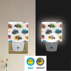 Pigsaly Led Night Light Fiery Paint Splashes Colorful Monster Trucks Night Light Plug in Wall Lamp Smart Dusk to Dawn Sensor Nightlight Led Lamp Energy Saving Lights Gift for Kids Room Bedroom Bathro