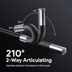 DEPSTECH 210° Two-Way Articulating Borescope, 0.24in Ultra-Slim Endoscope Camera with Lights, 4.5” IPS Screen, 5ft Waterproof Flexible Snake Tube, Industrial Inspection Camera for Automotive Mechanics