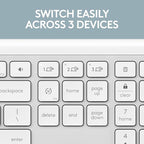 Logitech Signature Slim K950 Wireless Keyboard, Sleek Design, Switch Typing Between Devices, Quiet Typing, Bluetooth, Multi-OS, Windows, Mac, Chrome - Off-White