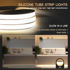 VOEWT LED Strip Lights Neutral White 4000K,98.4ft 110-120V Neon Rope Lights,Flexible Silicone Outdoor Waterproof Neon Strip Lights for Bedroom,Mirror,Kitchen Cabinet, Living Room,Halloween Decor
