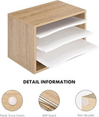 FITUEYES Wood Desk Paper Sorter Organizer with 4-Tier Storage, Desktop Paper File Holder Letter Tray for Home and Office, Light Wood, DO403506WO