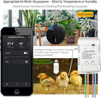 WiFi Temperature Controller Sensor Module Wireless Remote Control with Energy Consumption Monitoring, for Greenhouse, Homebrew, Climbing Pet Breeding, Incubator, Alexa Voice