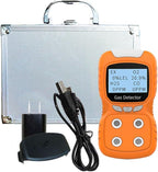XLA Alert Portable Gas Detector, Gas Clip 4 Gas Monitor Meter Tester Analyzer, Rechargeable LCD Display Sound Light Shock Air Quality Tester, 2 Year Detector…