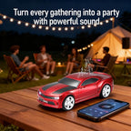 WSTER WS-592 Supercar Design Bluetooth Replica Speaker – Portable Car Model Wireless Speaker with TWS Stereo, FM Radio, LED Party Lights, USB/TF Playback, Hands-Free Calling, Microphone(Red)