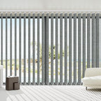 Blindify Motorized Vertical Blinds, Blackout Sliding Door Shades Vertical Shades Remote Control Customize, Dark Grey