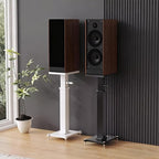 18.9-26.8in Height Adjustable Speaker Stands Pair up to 110lbs, Heavy Duty Bookshelf Speaker Stand Bookshelf Speaker Stand, Holds Bookshelf & Satellite Speaker Large Speaker (Black)
