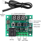AEDIKO W1209 DC 12V Digital Temperature Controller Board Blue Digital Display Thermostat -50-110°C Electronic Temperature Temp Control Module Switch with Waterproof Case (1pc Red)