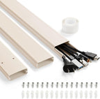 47in(3 x L15.7in) TV Cord Hider, YCLYC Cord Hider for Wall Mount TV, Large Cable Hider, Paintable Wire Covers for Cords, Cable Management Cord Organizer, Wire Hiders for TV on Wall W2 x H0.7in, Beige