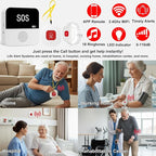 PerfeSafe Wireless Caregiver Pager Life Alert System for Seniors No Monthly Fee, Wi-Fi APP Control Medical Alert Systems for Seniors at Home, Waterproof Call Button for Elderly, Patients, Disabled