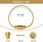 Nieffeiy Magnetic Curtain Tiebacks Outdoor Curtain Tie Backs Rope Decorative Magnetic Curtain Holders for Drapes Window Treatment Holdbacks, Gold 2Pack