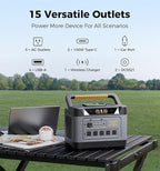 UDPOWER S1200 1190Wh Solar Generator Kit | 1200W Power Station + 120W Solar Panel | Portable Power for Home Backup, RV & Outdoor