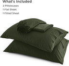 Bedsure Full Size Bed Sheets, Cooling Sheets, Rayon Derived from Bamboo, Breathable & Soft, Deep Pocket Up to 16 Inches, Hotel Luxury Silky Bedding for Hot Sleepers, Olive Green